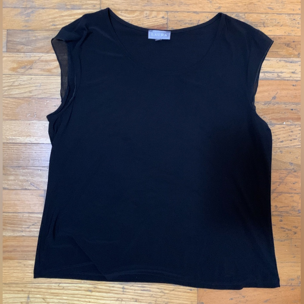 Navy Sheer Top